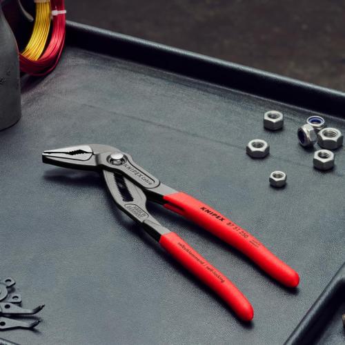 Knipex Cobra ES Water Pump Pliers Extra-slim Plastic Coated Grey Atramentized 250mm 87 51 250